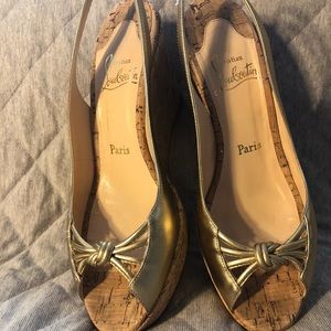 Gold Cork Wedges (Louboutin)